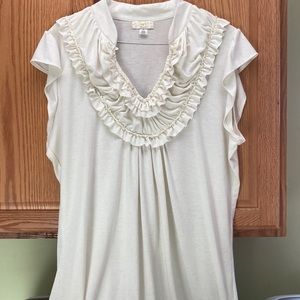 Poof! Cream blouse sz 2X